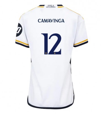 Real Madrid Eduardo Camavinga #12 Primera Equipación Mujer 2023-24 Manga Corta